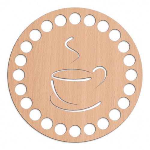 Крышка для вязания корзинки Чашечка кофе d10 см Сандал