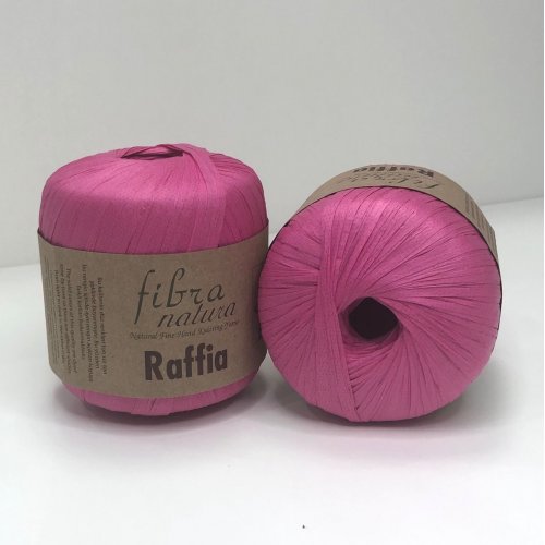Пряжа Рафия Fibra Natura цвет Ярко-розовый