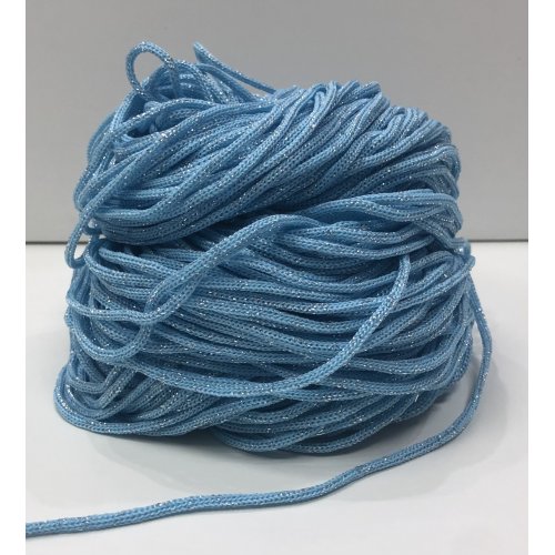 Шнур для вязания голубой с рюлексом