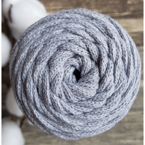 Шнур для вязания хлопковый Светло-серый