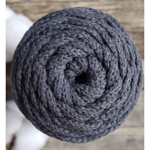 Шнур для вязания хлопковый Темно-серый