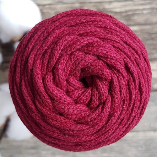 Шнур для вязания хлопковый цвет - Бордовый