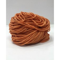 Шнур для вязания Оранжевый с бронзой - люрекс 3мм