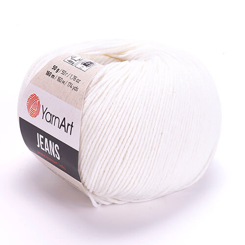 Пряжа YarnArt Jean 01 цвет Белый